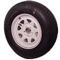 13" White Spoke Wheel and Radial Tire ST17580R13C with a 5-4.5" Bolt Circle - 128689WT11R-PMK
