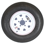 13" White Spoke Wheel and Bias Tire ST17580D13C with a 5-4.5" Bolt Circle - 128689WT11B-PMK