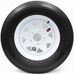 15" White Spoke Wheel and Radial Tire ST20575R15C with a 5-4.5" Bolt Circle - 128693WT31R-PMK