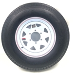 15" White Spoke Wheel and Radial Tire ST22575R15E with a 6-5.5" Bolt Circle - 128697WT33R-PM