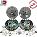 Dexter Pre-Greased Easy Assemble 5 on 5" Hub and Drum Nev-R-Adjust Electric Brake Kit for 3,500 lbs. Trailer Axle - PGBK550ELEAUTO