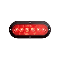 6” Flange Mount Oval Sealed LED Stop/Turn/Taillight (6 diodes) - STL73RBK