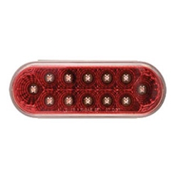 Miro-Flex 6” Clear Oval Sealed LED Stop/Turn/Taillight Red - STL-22RCBK