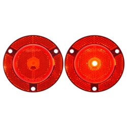 2" Red Round Marker/Clearance Light With Locking Clip - MCL001RXB