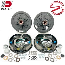 Dexter® Pre-Greased Easy Assemble 5 on 5" Hub and Drum Nev-R-Adjust Electric Brake Kit for 3,500 lbs. Trailer Axle - PGBK550ELEAUTO