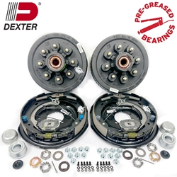 Dexter® Pre-Greased Easy Assemble 8 on 6.5" Hub and Drum 9/16" Studs Nev-R-Adjust Electric brake kit for 7,000 lbs. Trailer Axle - PGBK42865ELEAUTO916
