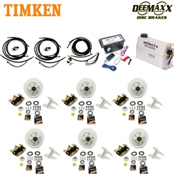 MAXX KIT Electric Over Hydraulic 5,200 lbs. Disc Brake Kit for a Triple Axle with Gold Zinc Caliper and Timken® Bearings - DMK52IG3-TK